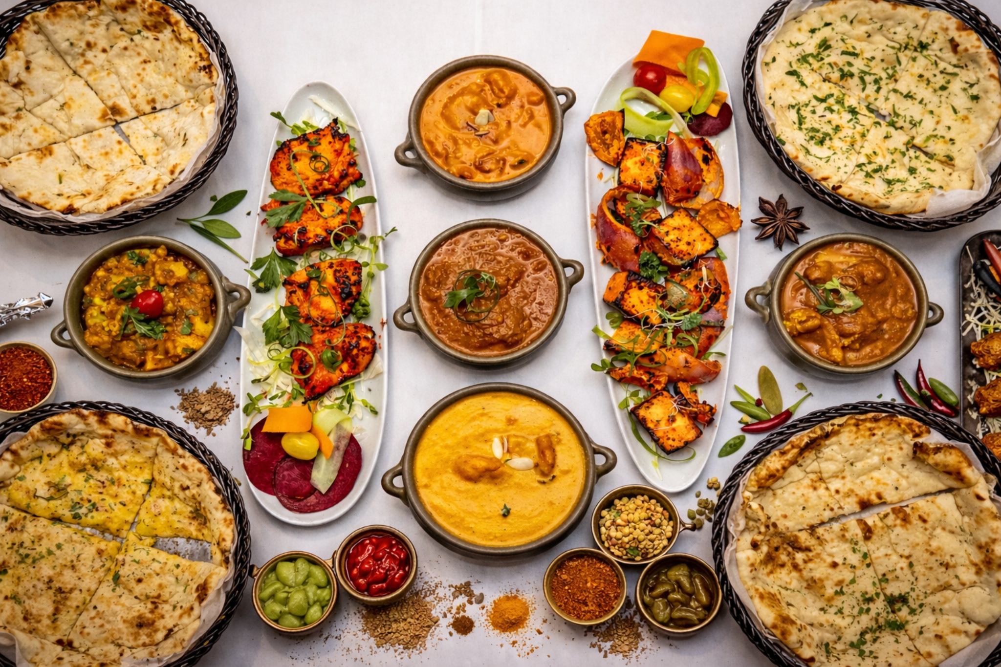 Indian restaurant decor and mural in Tuggerah